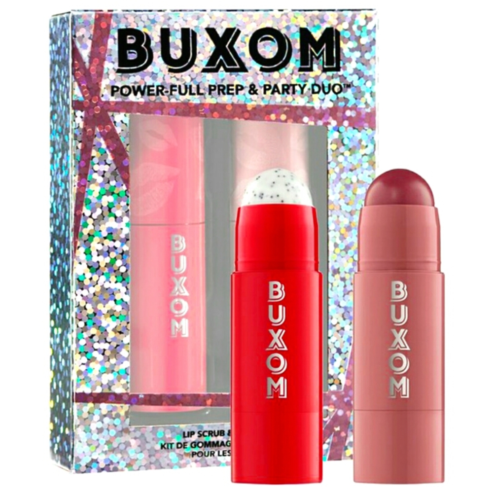LAST 1 - Buxom NIB Powerful Prep & Party Duo Lip Scrub & Dolly Fever